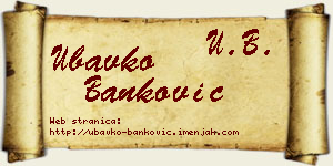 Ubavko Banković vizit kartica